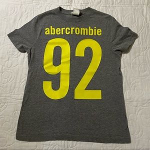 🔖Abercrombie Muscle Shirt T-Shirt boys Size Large Grey and Yellow